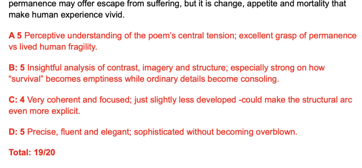 19/20 marked essay